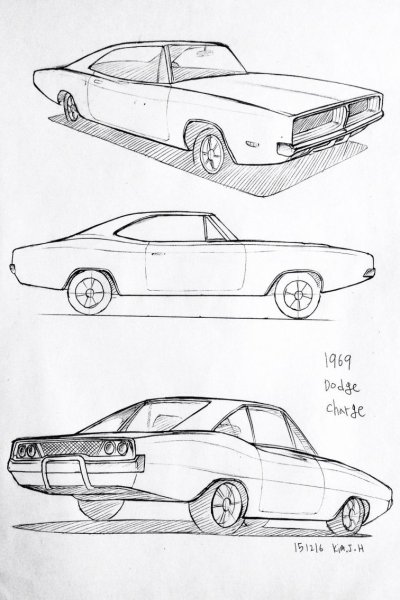 Dodge Charger 1968 чертежи