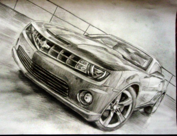 Нарисовать автомобиль карандашом