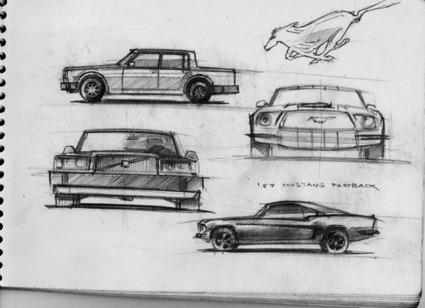 Скетчи машин карандашом