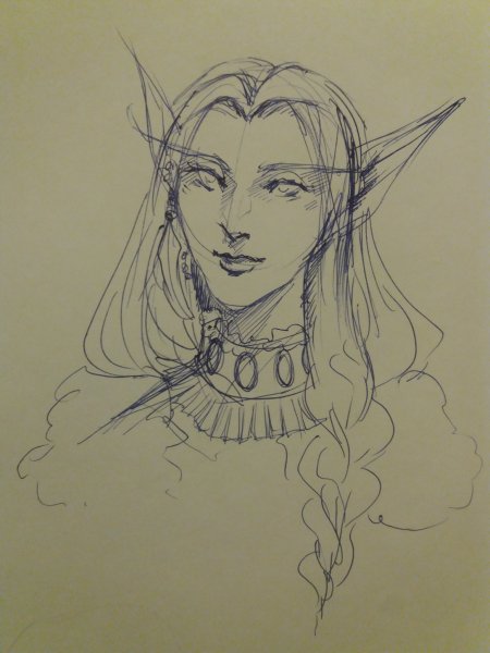 Рисунок Эльф карандашрм