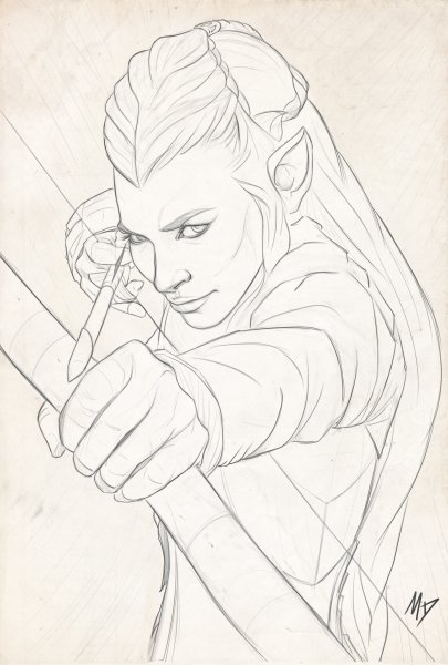 Скетч эльфийка