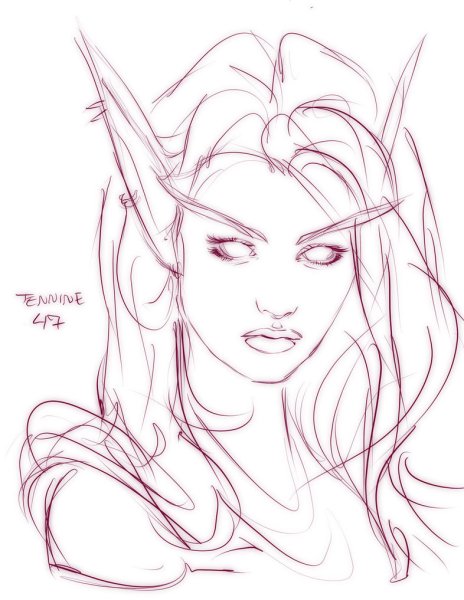 Портрет Тауриэль карандашом