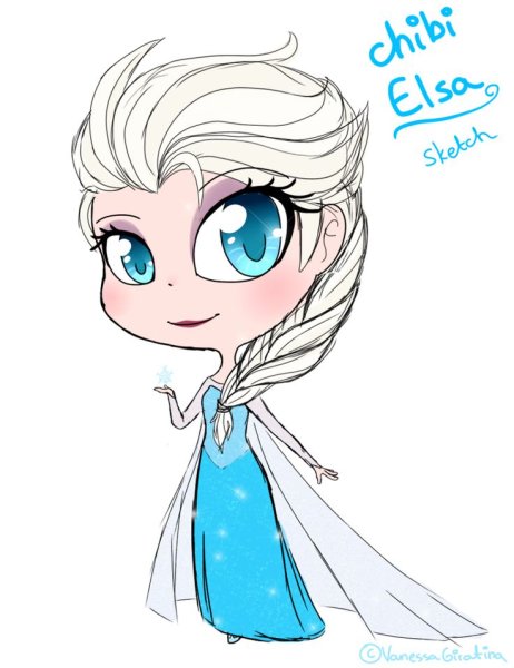 Принцессы Диснея для срисовки Эльза