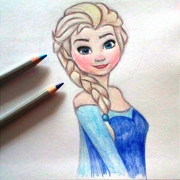 Эльза рисунок карандашом