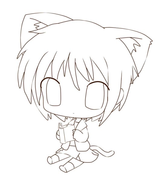 Чиби карандашом для срисовки