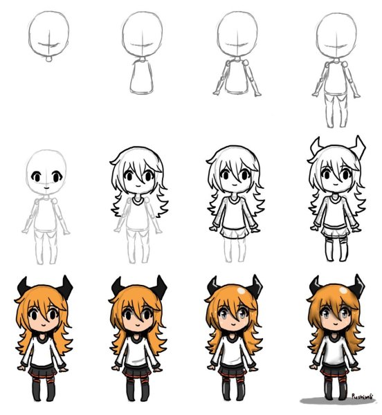 Лёгкий стиль рисования Чиби