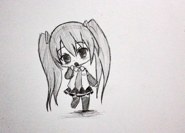 Маленькие аниме карандашом