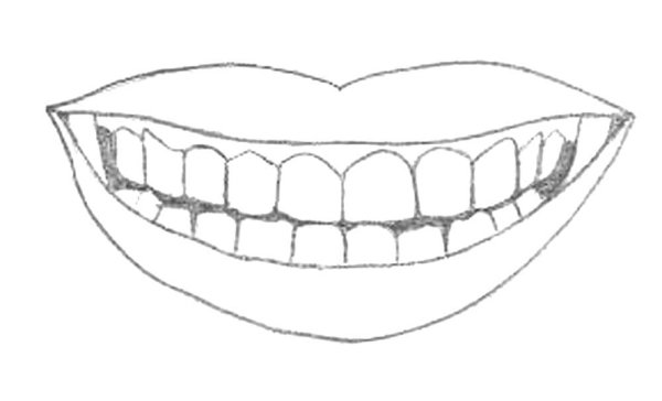 Раскраска улыбка губы