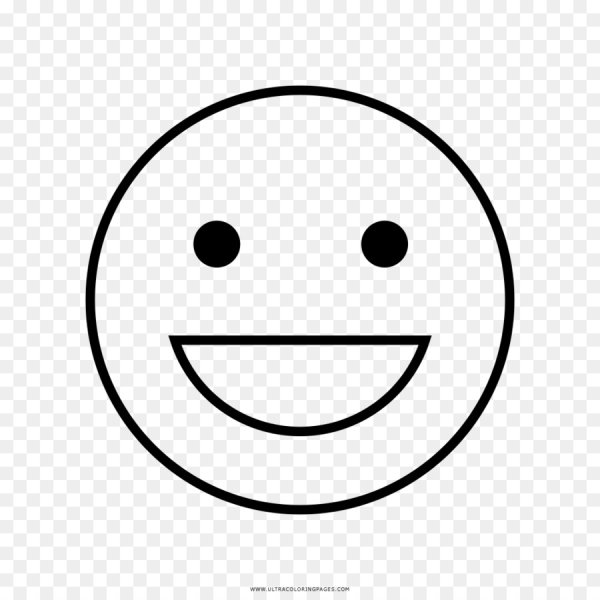 Улыбающийся смайлик чёрно белый