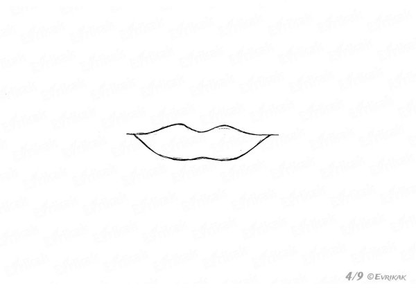Губы ребенка карандашом