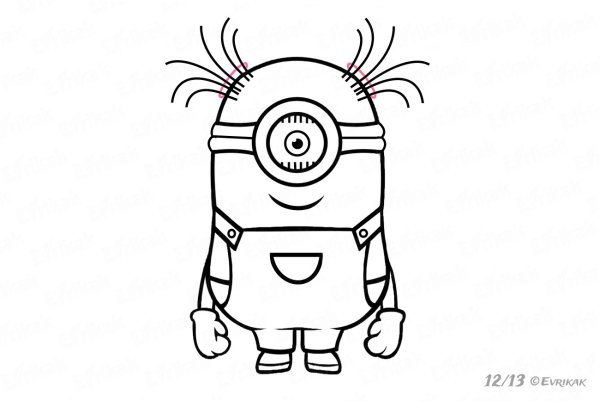 Миньон раскраска простая