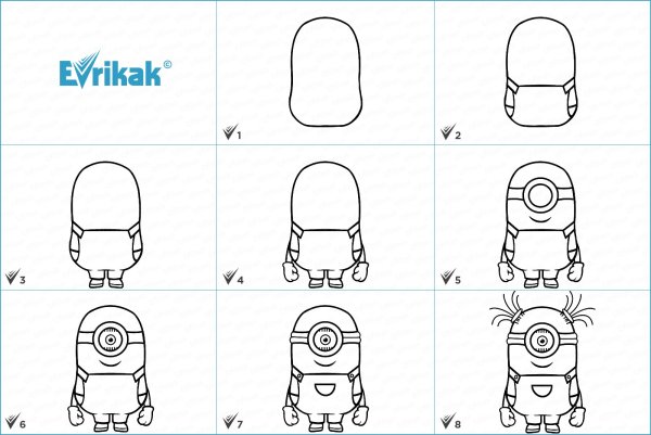 Поэтапное рисование миньона