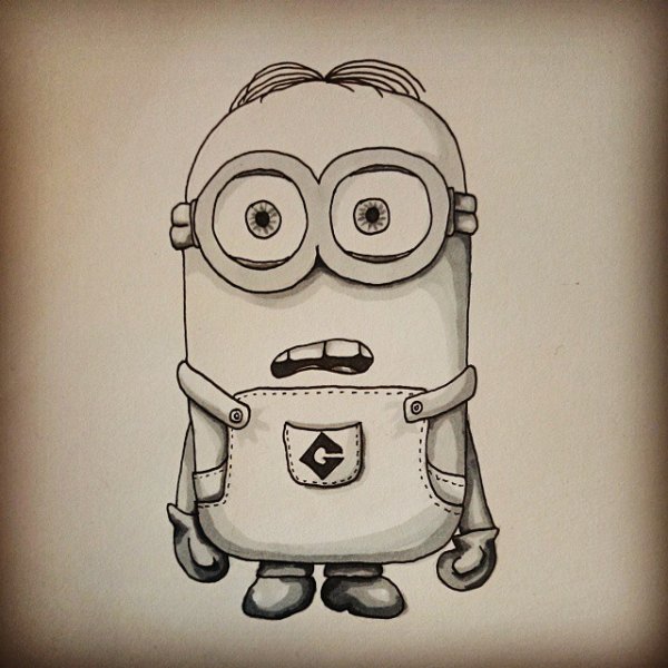 Миньоны карандашом для срисовки