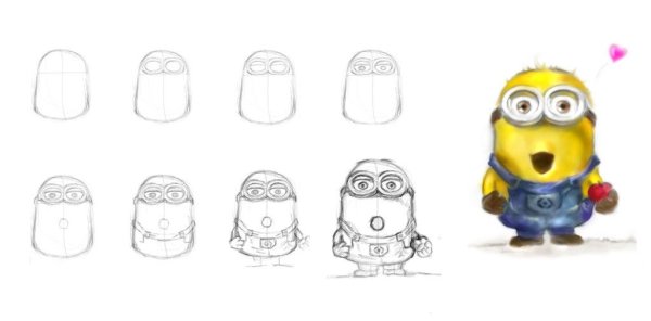 Поэтапное рисование миньона