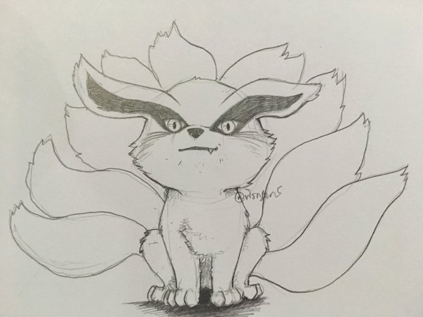 Курама рисунок карандашом