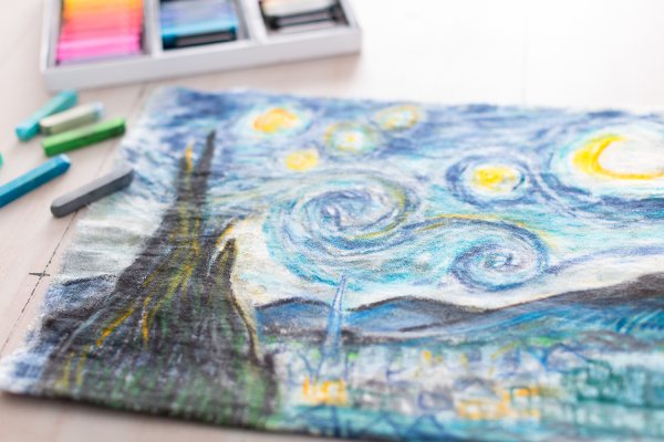 Закат масляной пастелью