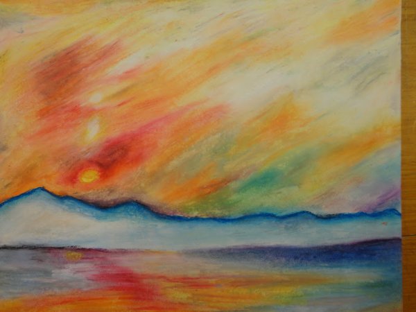 Цветы масляной пастелью