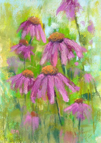 Цветы пастелью