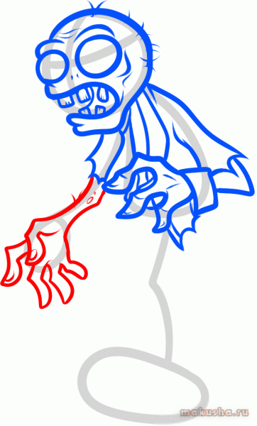 Зомби рисунок карандашом