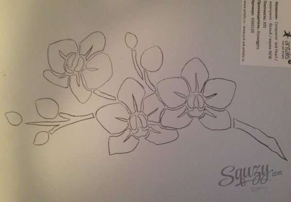 Орхидея поэтапное рисование