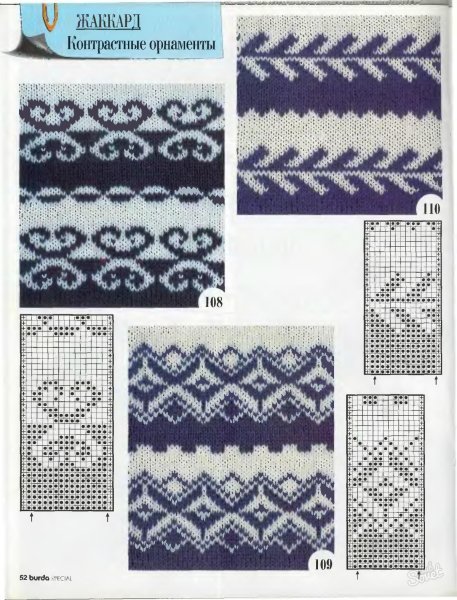 Двухцветные жаккардовые узоры