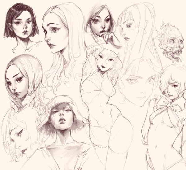 Скетчи женских персонажей