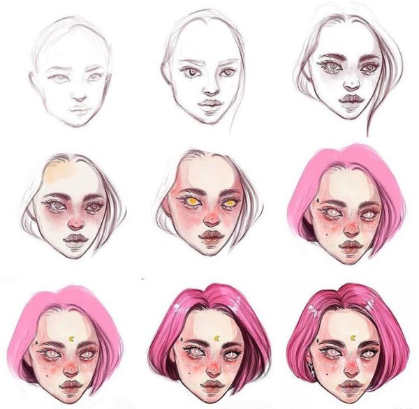 Диджитал портрет пошагово