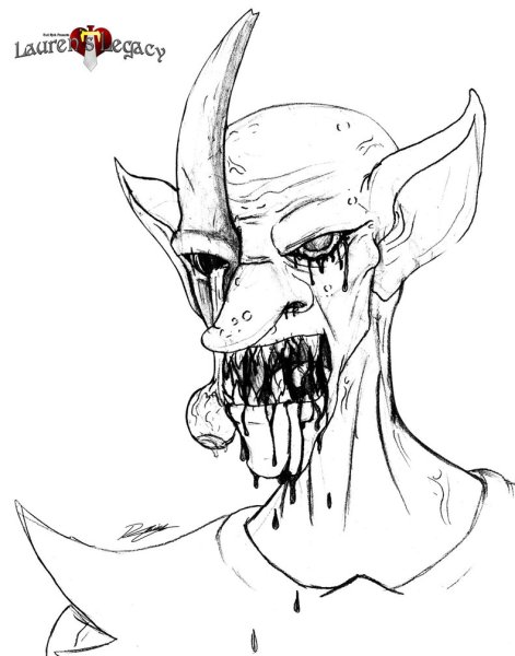 Демон рисунок карандашом