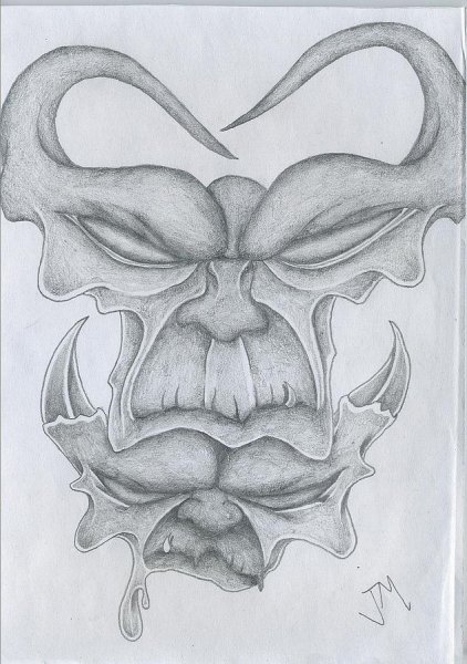 Демон карандашом