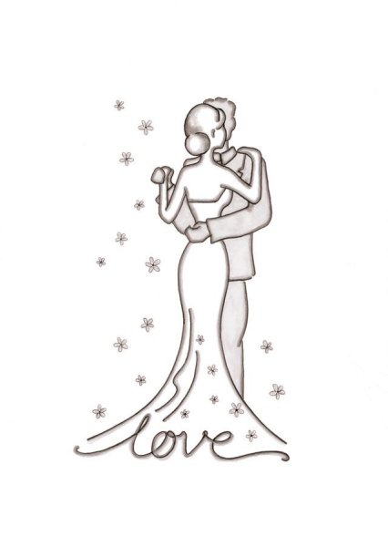 Свадебные рисунки для срисовки