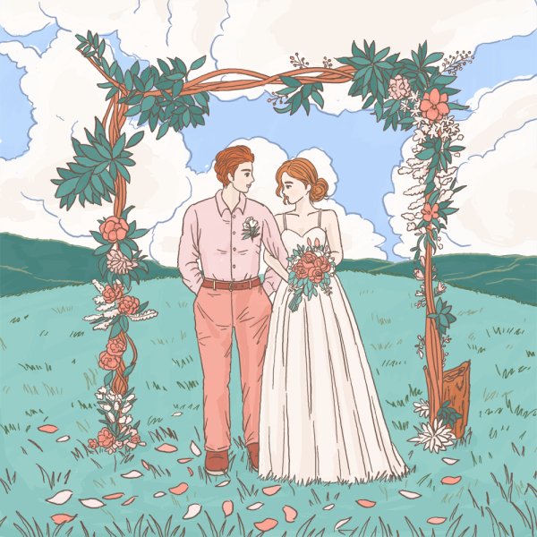 Милые иллюстрации свадьба