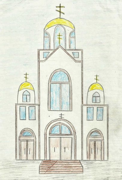 Церковь карандашом для начинающих