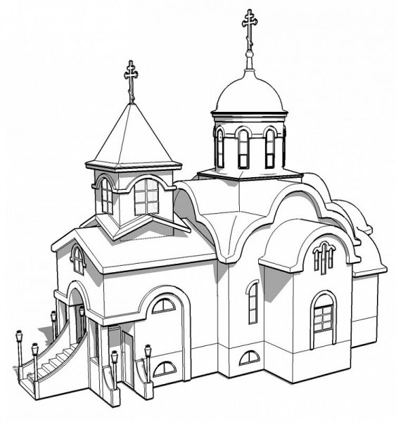 Церковь карандашом