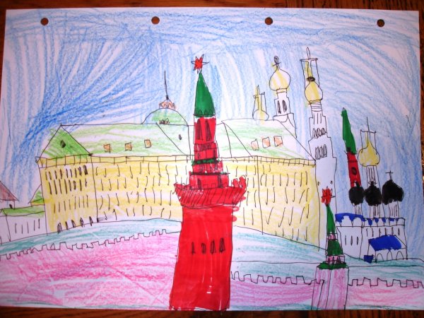 Рисование Московского Кремля