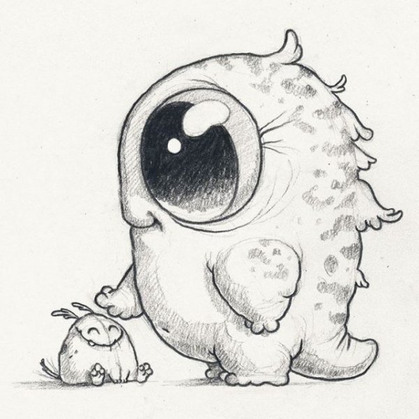 Милые монстрики для рисования