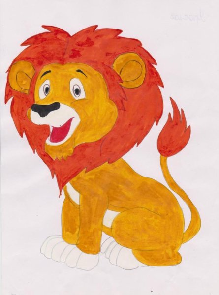 Львенок рисунок