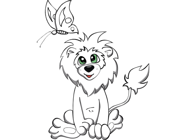 Львята векторные раскраска