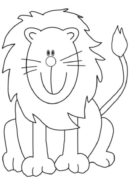 Лев детская раскраска