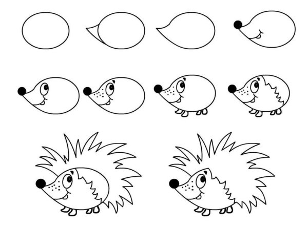 Пошаговые схемы рисования для детей