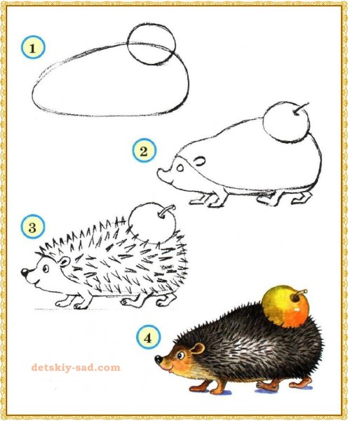 Поэтапное рисование животных для детей