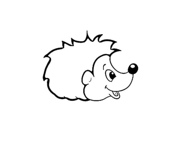 Раскраска Ежик для детей 3-4 лет