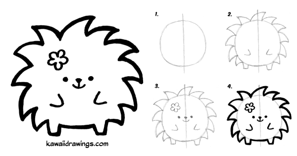 Нарисовать ежика поэтапно