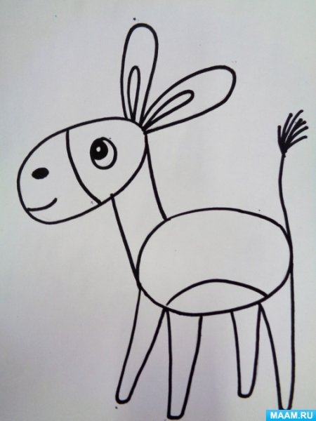 Рисование ослика