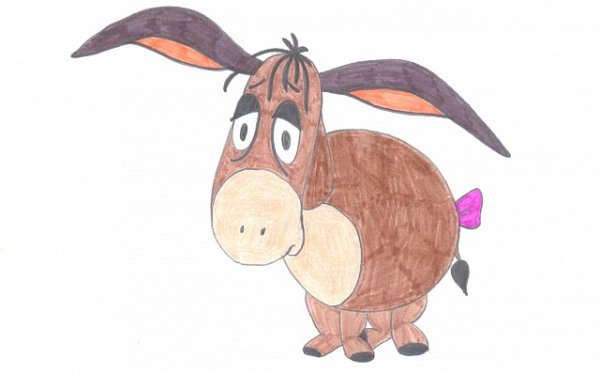 Ослик рисунок карандашом