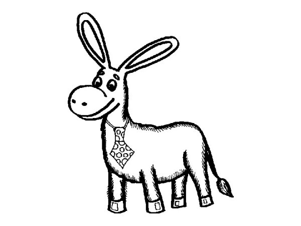 Поэтапное рисование осла