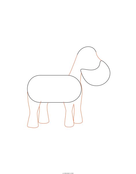 Нарисовать ослика