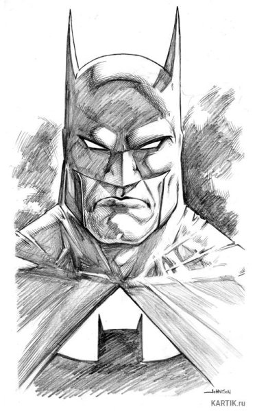 Бэтмен рисунок карандашом