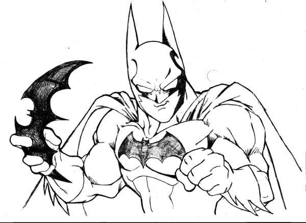 Бэтмен рисунок карандашом