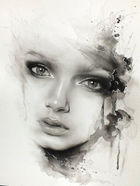 Монохромный портрет живопись