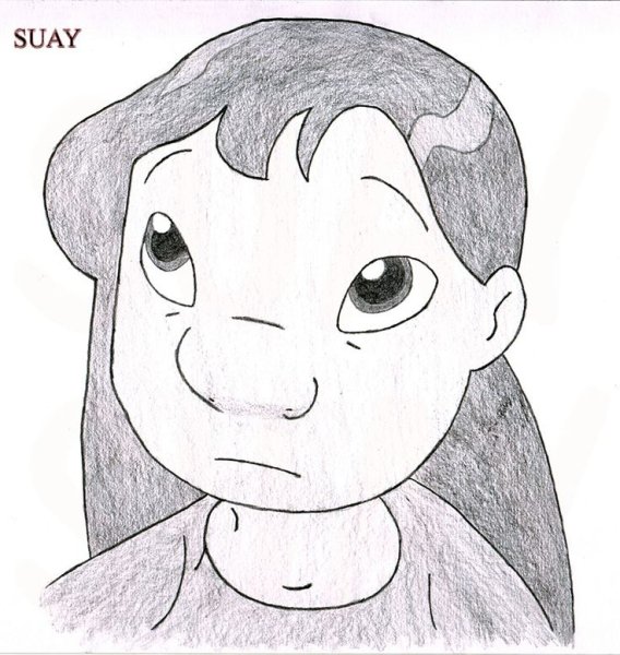 Лило и Стич карандашом